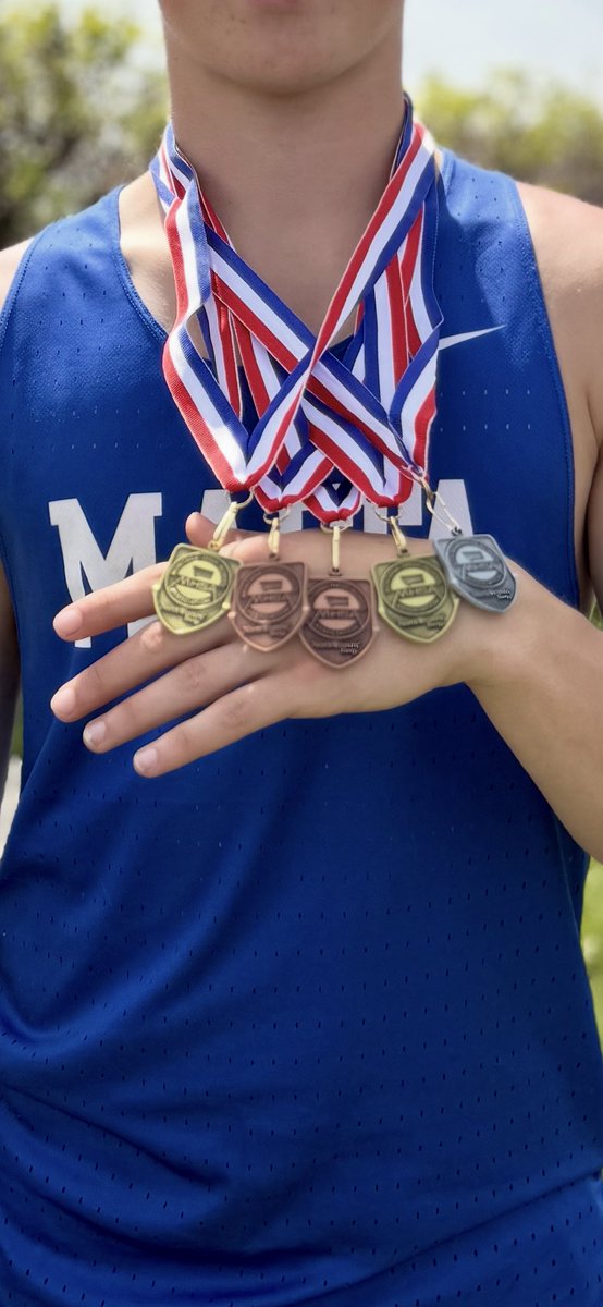 Thankful to have had an amazing divisional track meet, will be taking all 5 of my events to state! 100M champ, 200M champ, 400M 4th, Short Relay 2nd, Javelin 5th! #AGTG