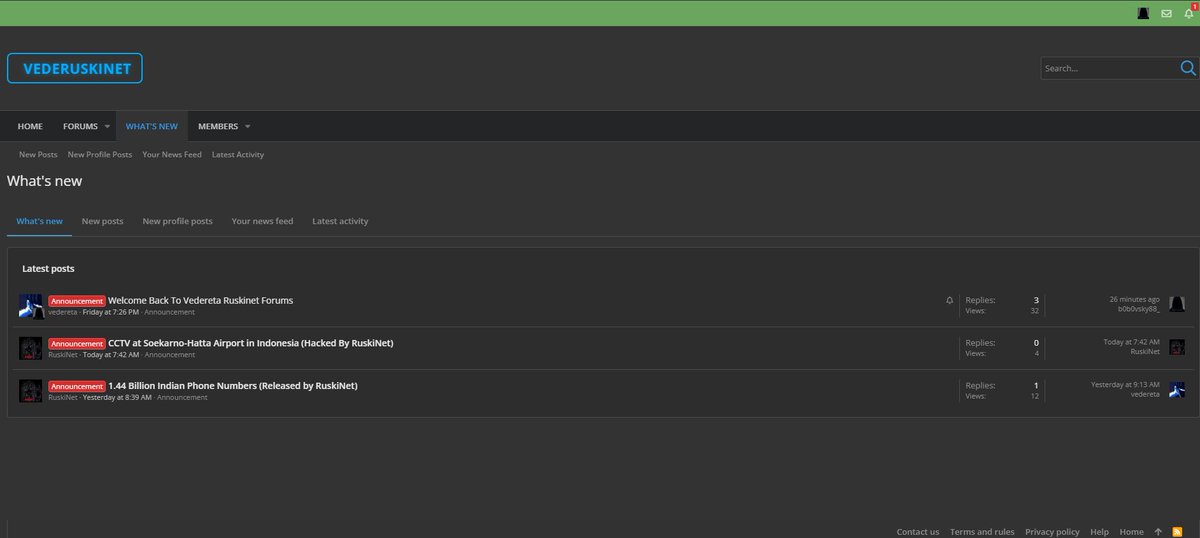 b0b0vsky88 💀 (@b0b0vsky88) on Twitter photo Our forums is done. Vederetanet + RuskiNet = VEDERUSKINET FORUMS. Hackers Forums.
<a href="/VNSystemsX/">Prizrakshifr</a> <a href="/RuskiNetGroup/">RuskiNet</a> <a href="/VDSyst3msX/">Xerathvox 🏴☠️</a>
#Vederetanet #RuskiNet
#FreePalestine #FreeGaza #CyberAttack #CyberThreat #DarkWeb #CyberNews #NewsUpdate #HackerNews #Forums #HackerForums Our forums is done. Vederetanet + RuskiNet = VEDERUSKINET FORUMS. Hackers Forums.
<a href="/VNSystemsX/">Prizrakshifr</a> <a href="/RuskiNetGroup/">RuskiNet</a> <a href="/VDSyst3msX/">Xerathvox 🏴☠️</a>
#Vederetanet #RuskiNet
#FreePalestine #FreeGaza #CyberAttack #CyberThreat #DarkWeb #CyberNews #NewsUpdate #HackerNews #Forums #HackerForums