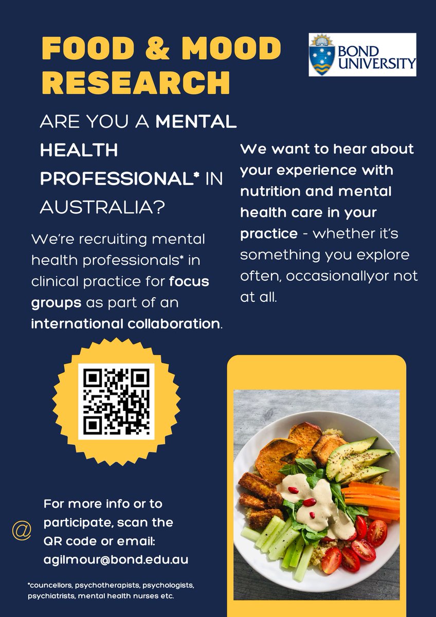 Are you a mental health professional in Australia or New Zealand? This is your chance to be involved in our international research project on experiences of nutrition and mental health care in your practice (whether you explore it often, occasionally or not at all).