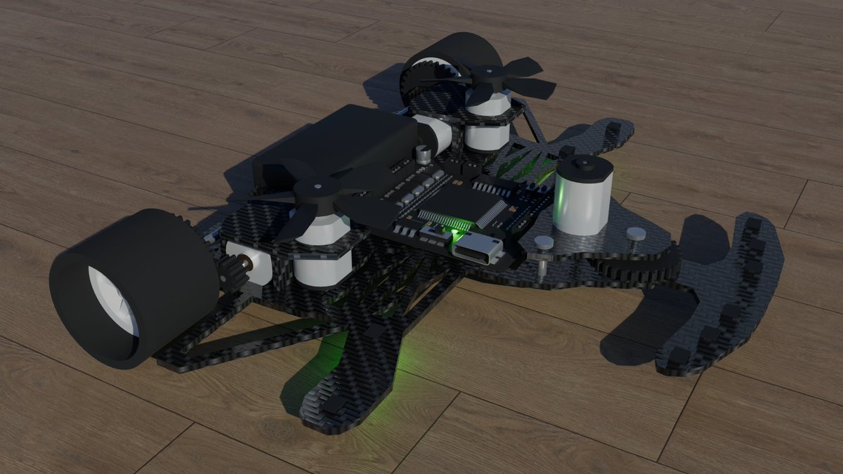 draker_dg's tweet image. Downforce Test 2 (Two Propellers)
Robot: Raptor V1
Net Weight: 0.140 kg
Maximum Omega: 209.4 rad/s (2000 RPM)
Static thrust: 0.00005 kg
Maximum Force: 0.5873 kg
Increase: 320%
Simulator: Webots

#webots #downforce #StaticThrust #Raptor #3D