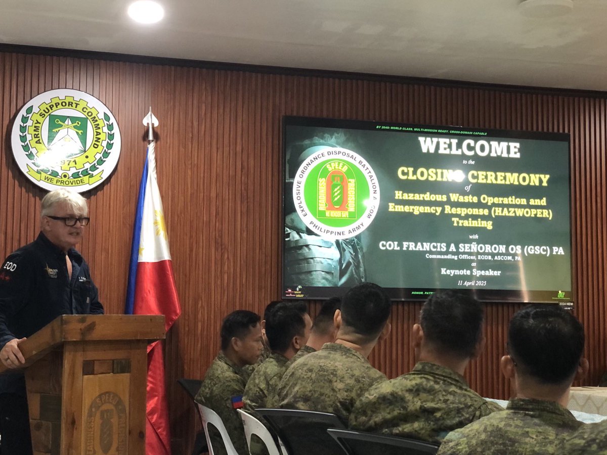Golden West Humanitarian Foundation (@goldenwesthf) on Twitter photo <a href="/GoldenWestHF/">Golden West Humanitarian Foundation</a> partnered w/ Philippine Army EOD Battalion to deliver the HAZWOPER course. We're committed to upholding the highest safety standards through outcome-driven partnerships. Risk awareness & mitigation are foundational to our mission ๐บ๐ธ๐ค๐ต๐ญ <a href="/GoldenWestHF/">Golden West Humanitarian Foundation</a> partnered w/ Philippine Army EOD Battalion to deliver the HAZWOPER course. We're committed to upholding the highest safety standards through outcome-driven partnerships. Risk awareness & mitigation are foundational to our mission ๐บ๐ธ๐ค๐ต๐ญ