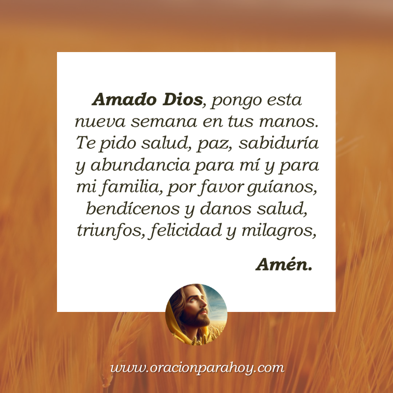 OracionParaHoy's tweet photo. HAZ ESTA ORACIÓN Y TENDRÁS UNA GRAN SEMANA: Señor, gracias por esta nueva semana. Hoy te entrego mis planes y mis sueños; Te pido que camines a mi lado, que me guíes con tu sabiduría y me llenes de paz, bendiciones y milagros.

Haz esta oración en: https://t.co/MK9ygOU7n5 ✨