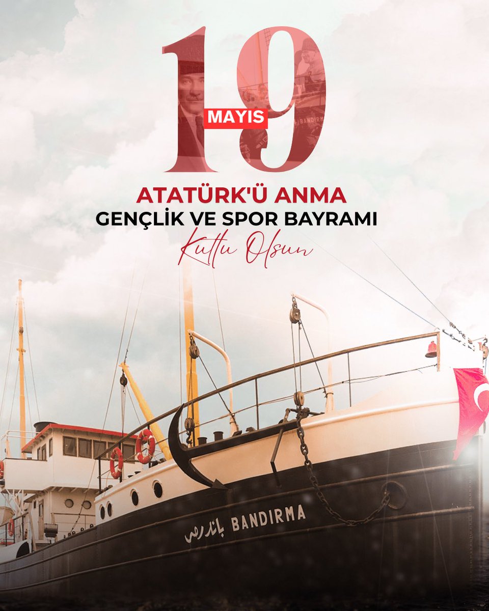 Gazi Mustafa Kemal Atatürk’ün Samsun’a çıkarak kurtuluş meşalesini yaktığı, bağımsızlık ve özgürlük mücadelemizin miladı olan 19 Mayıs Atatürk’ü Anma, Gençlik ve Spor Bayramı’nı yürekten kutluyorum.

#19Mayıs1919 #GençlikveSporBayramı #BirMilletinUyanışı #KutluOlsun