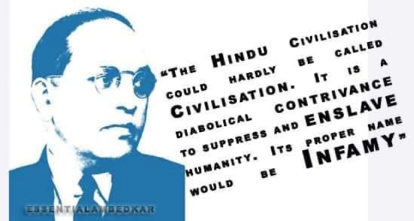 HinduLiberty's tweet photo. The barbaric practice of caste oppression - especially the horrendous experience for the so called untouchables - is definitely an infamy for Hinduism. Ambedkar is fully justified in saying this. https://t.co/plwRnOU3bm
