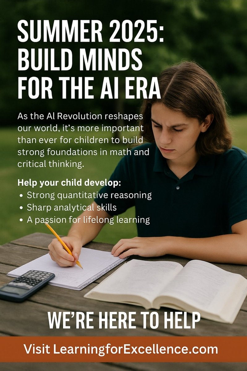 AMOSTARFA's tweet photo. This summer, don’t just relax—reinforce.

As AI transforms our world, strong math &amp; critical thinking are essential.

Give your child an edge.

Visit: https://t.co/agihvBhIji

#MathEducation #AIRevolution #FutureReady #STEMKids #LearningForExcellence https://t.co/NNxiGnMPfc