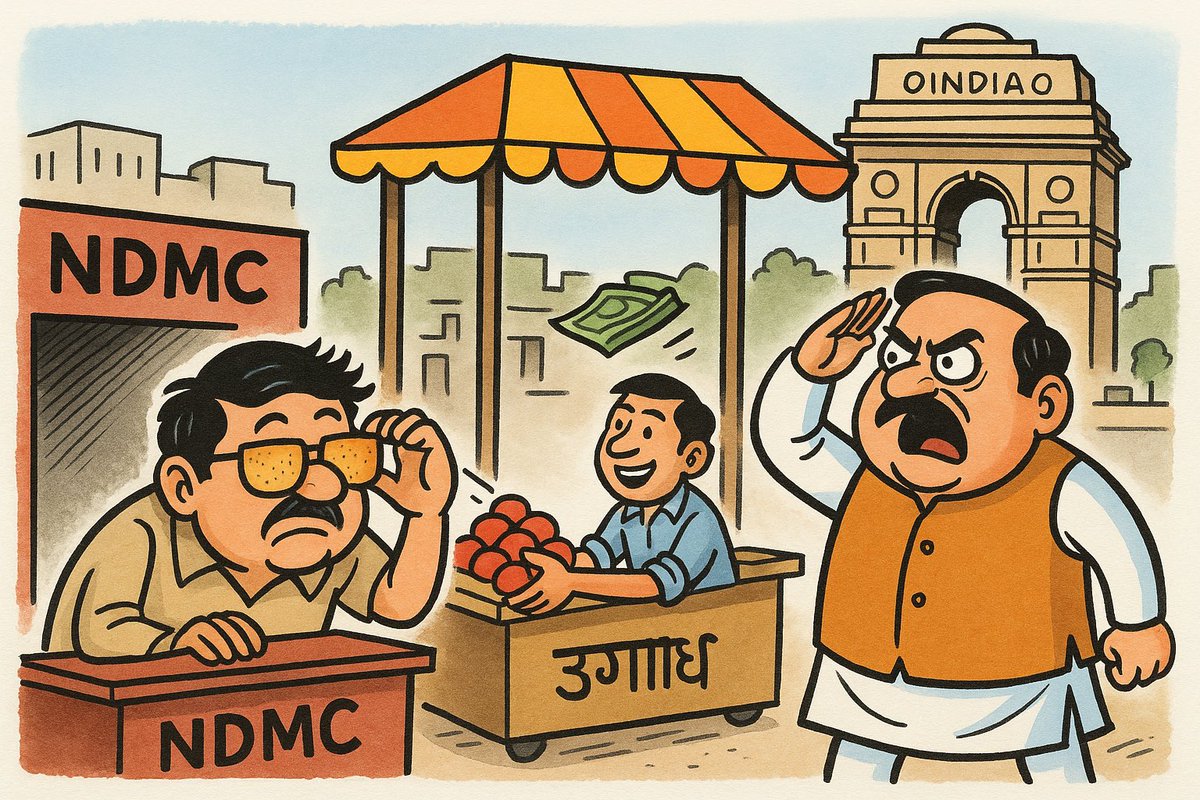 PressSubodhJain's tweet photo. लुटियंस ज़ोन में अदालती आदेश के बावजूद अवैध रेहडी-पटरियों से @tweetndmc के कई भ्रष्ट अफ़सर करोड़ों की उगाही कर रहे हैं!

दिल्ली के दिल #Cannaught_Palce की बात हो या #कर्तव्यपथ पर #India_Gate के साथ पार्किंग में अवैध रेहडियो से होने वाली उगाही।

लेकिन ना #पालिका_चेयरमैन की आँख पर जमी धूल उतर रही है और ना यहाँ तैनात उन नेताओं को नज़र आ रही है, जो यहाँ बड़े काम करा रहे हैं।

हैरानी की बात है कि @Sarojini_SMSA की क़रीब 200 दुकानों पर रात के अँधेरे में हुई कार्रवाई को @BJP4Delhi के एक नेता जायज़ ठहराने के लिए जी-तोड़ कोशिश कर रहे हैं!

मतलब अवैध पटरियों से उगाही हो तो मुँह बंद अफ़सरों पर आरोप लगे तो नेताजी परेशान!

@PMOIndia @HMOIndia @CVCIndia @CBIHeadquarters @BJP4India