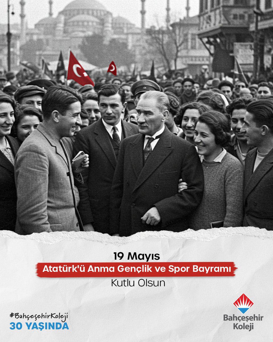 19 Mayıs, gençliğe güvenin, geleceğe inancın adıdır.

Atatürk’ün izinde, bilimle, sporla, sanatla yetişen gençlerimizin 19 Mayıs Atatürk’ü Anma Gençlik ve Spor Bayramı kutlu olsun! 🇹🇷

#BahçeşehirKoleji
