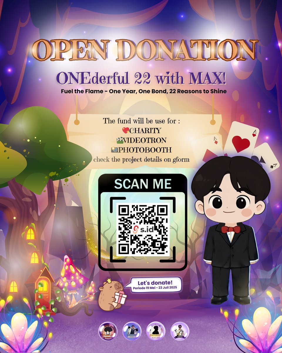 maxwell_bbl26's tweet photo. ✨ OPEN DONATION ✨

ONEderful 22 with MAX! 
Let’s celebrate MAX’s 22nd with love, lights, and a little magic!

Your donation will support:
Charity, Videotron, Photobooth

📅: 19 Mei – 23 Juli 2025
🔗: https://t.co/uyipixIMms

#Chapter22Maxwell #Maxwellrez1stJourney #timsekop https://t.co/V5k3RxZoig