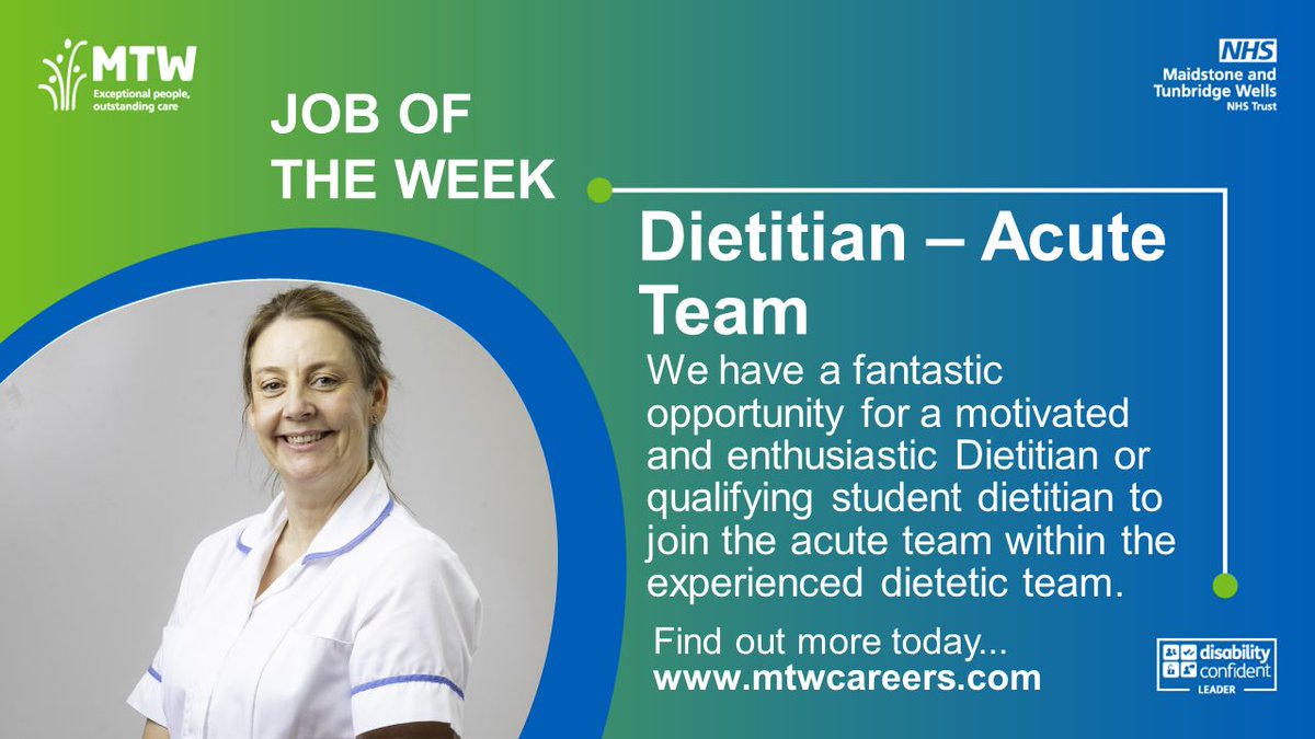 Job of the week!

Are you a motivated and enthusiastic Dietitian or a qualifying student Dietitian looking for an exciting new opportunity? 
MTW is a place where you can flourish and develop your professional interests. Apply now buff.ly/V8Cikee