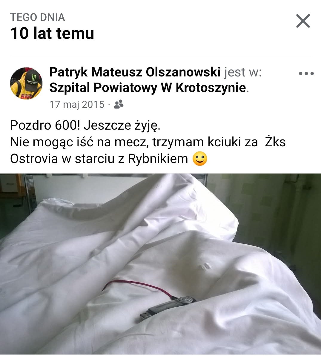 Corky_Romano21's tweet photo. Wczoraj miałem dziesięciolecie tej gównianej choroby...
Przyjęli mnie 17.05 do szpitala w Krotoszynie, 18.05 zdiagnozowali. Chcieli mnie zatrzymać jeszcze dzień czy dwa, ale wypisałem się na własne żądanie, bo byłem tak zszokowany wynikami kolonoskopii.
#FuckColitis https://t.co/qUmqeAiyex