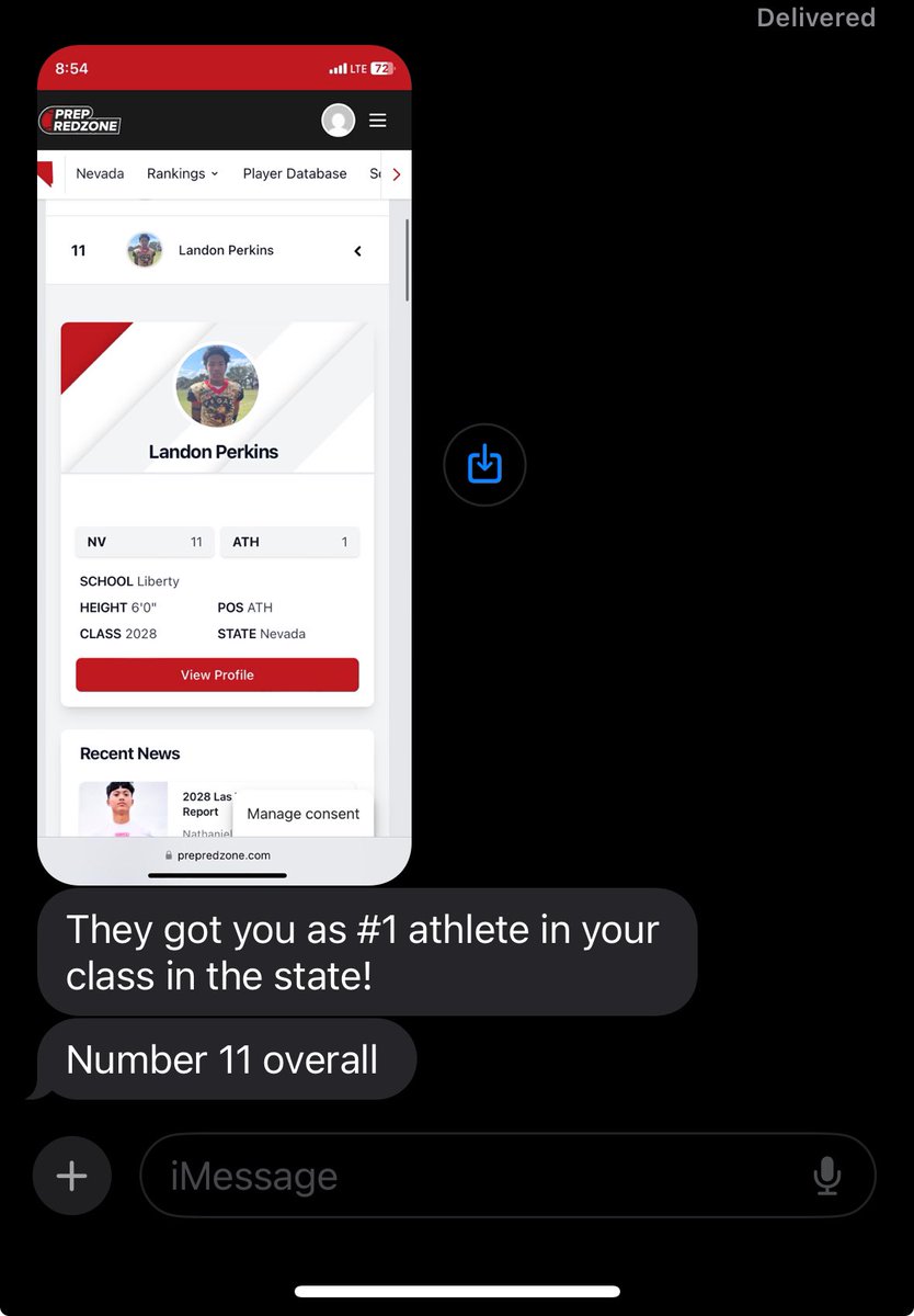 Landon_P4's tweet image. #HardWorkPaysOff thank you @PrepRedzoneNV for ringing me the number one athlete in the class of 2028 and number 11 overall still have work to do @PrepRedzoneNext @phase1football