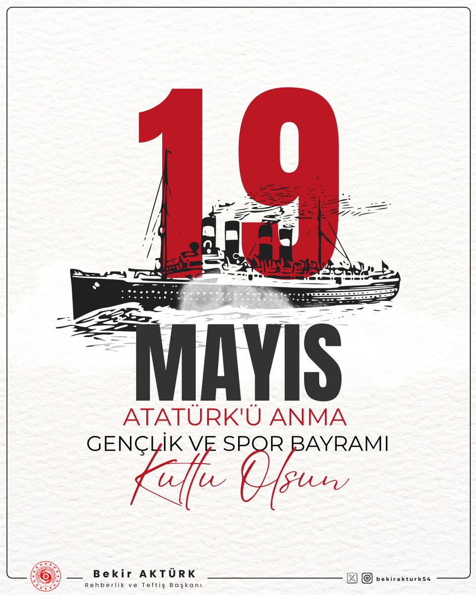106 yıl önce milletimizin kaderini değiştiren yürüyüşün başladığı bu anlamlı günün yıldönümünde, gençlerimizin ve aziz milletimizin 19 Mayıs Atatürk’ü Anma, Gençlik ve Spor Bayramını kutluyorum. #19Mayıs