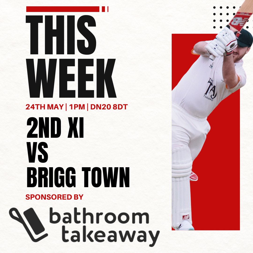 HartsholmeCC (@hartsholmecc) on Twitter photo π― Just one fixture this weekend β the 2nd Team face off against Brigg Town in what should be a cracking match.
Match kindly sponsored by <a href="/bathtakeaway/">Bathroom Takeaway</a> π #HartsholmePride #CricketWeekend π― Just one fixture this weekend β the 2nd Team face off against Brigg Town in what should be a cracking match.
Match kindly sponsored by <a href="/bathtakeaway/">Bathroom Takeaway</a> π #HartsholmePride #CricketWeekend
