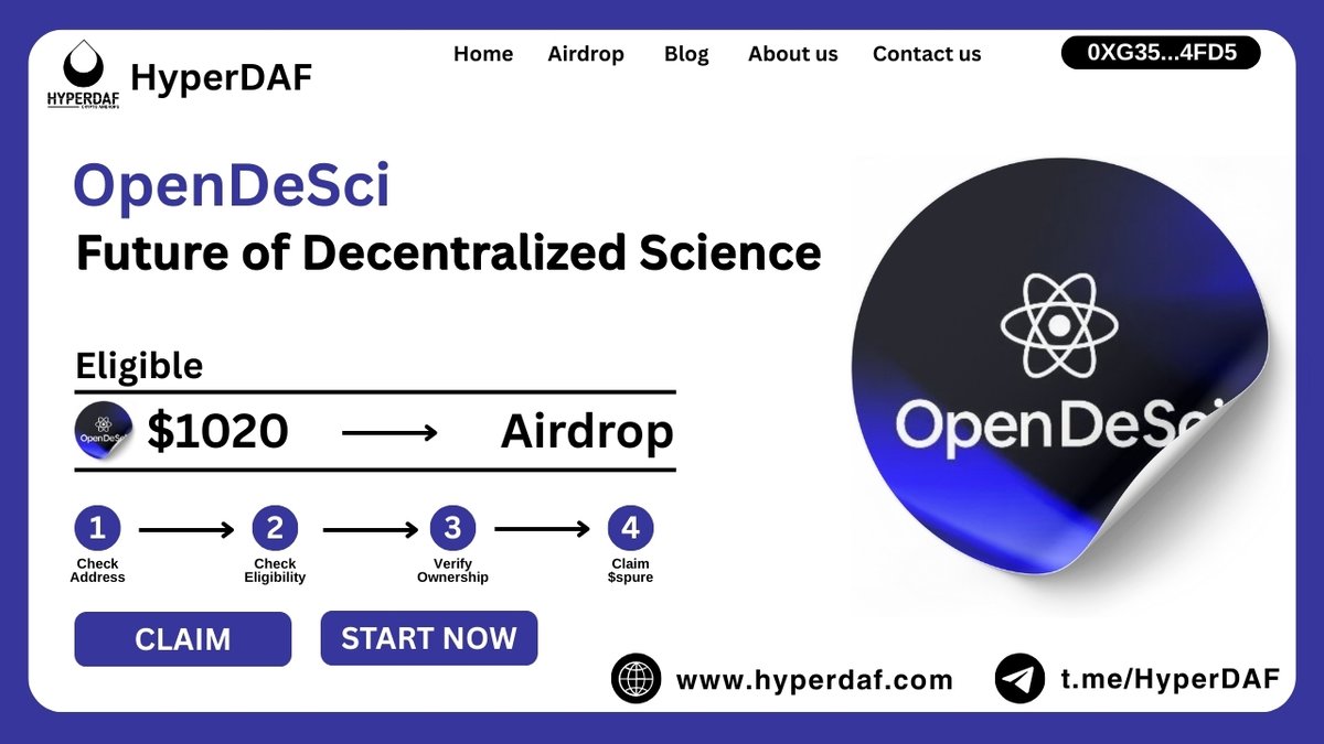 HyperDAF's tweet photo. ✨OpenDeSci Airdrop Free For All User 

➡️Start Here:
https://t.co/L5Lk7PEnS8

➖Submit Email &amp; Verify 
➖Submit Details
➖Done

➡️Read more Details:
https://t.co/cNMmYOL9hg

#OpenDeSci #Freecrypto #Airdrop #HyperDAF #cryptoairdrop #freeairdrop #cryptocurrency https://t.co/iwgv0uqjLA