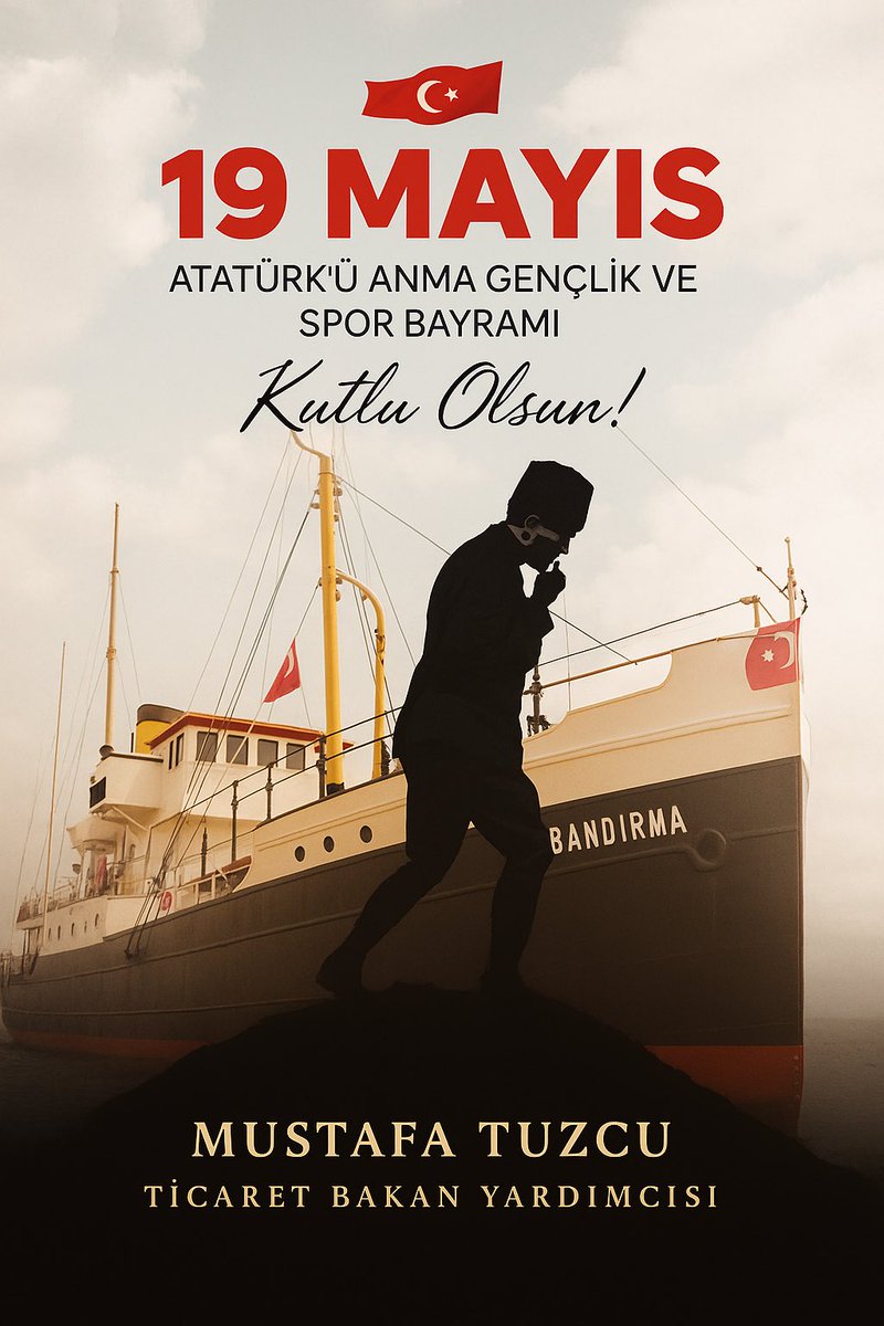 Gazi Mustafa Kemal Atatürk’ün 19 Mayıs 1919’da Samsun’a çıkarak bağımsızlık meşalesini yaktığı bu tarihi günde, başta gençlerimiz olmak üzere aziz milletimizin 19 Mayıs Atatürk’ü Anma, Gençlik ve Spor Bayramı’nı en içten dileklerimle kutluyorum.