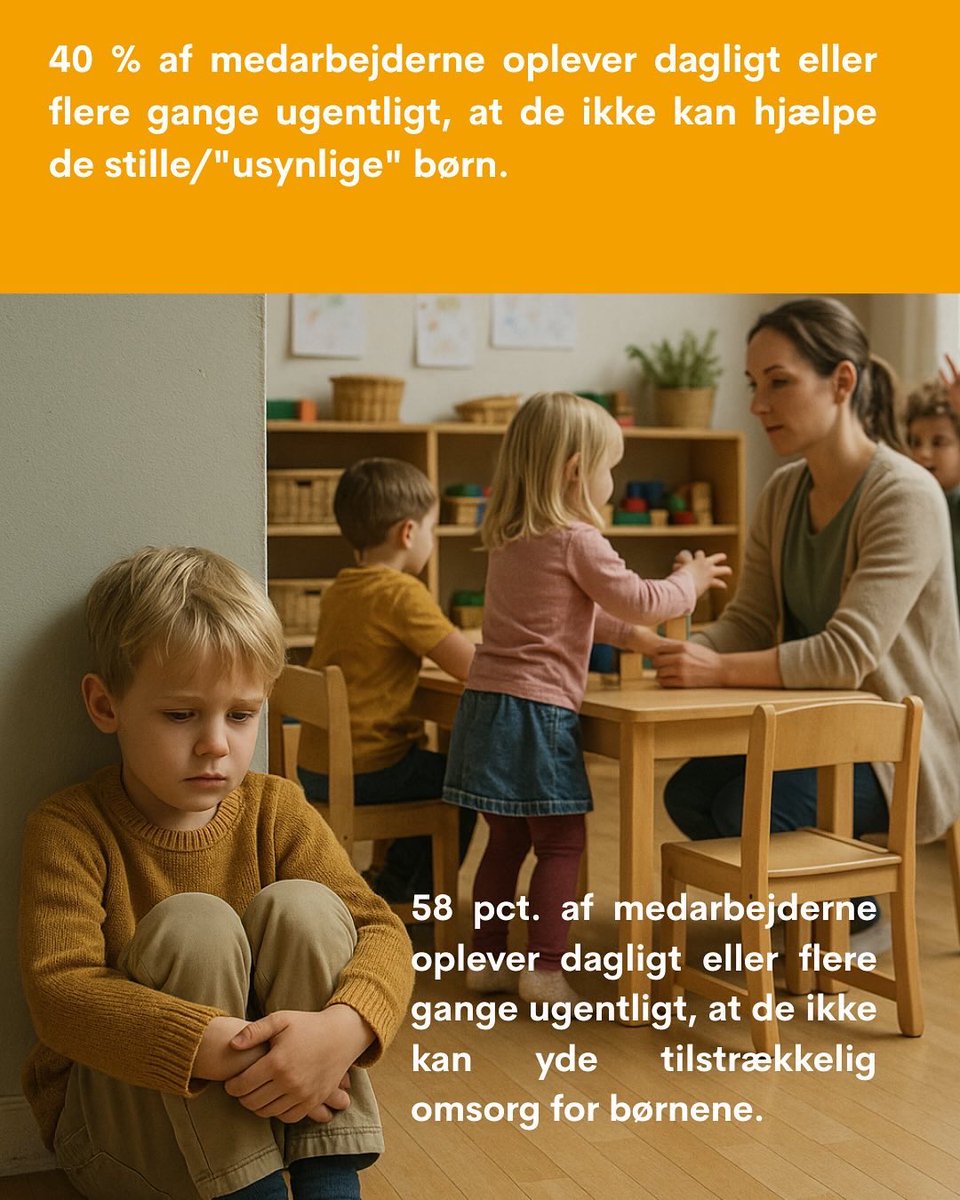 Det her er bare ikke godt nok. Kære regering i svigter børnefamilierne! Vi kan ikke blive ved med at aflevere vores børn til manglende omsorg og trøst i vores dagtilbud. I beder os om at yde mere på arbejdet, men hvad med jeres del af samfundskontrakten? 
#dkmedier #dkpol