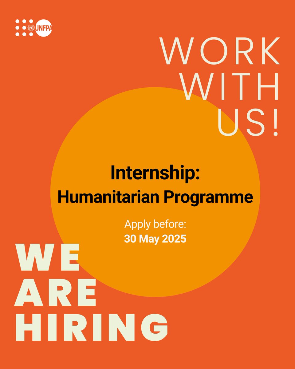 🚨 Internship Alert!

UNFPA Indonesia is hiring for our Humanitarian Programme 🙌
🔸 Apply by: 30 May 2025
🔗 s.id/UNFPA-InternHum

Join us and help make a difference in crisis settings.

#InternshipOpportunity
#Internship
#HumanitarianResponse
#SDGs