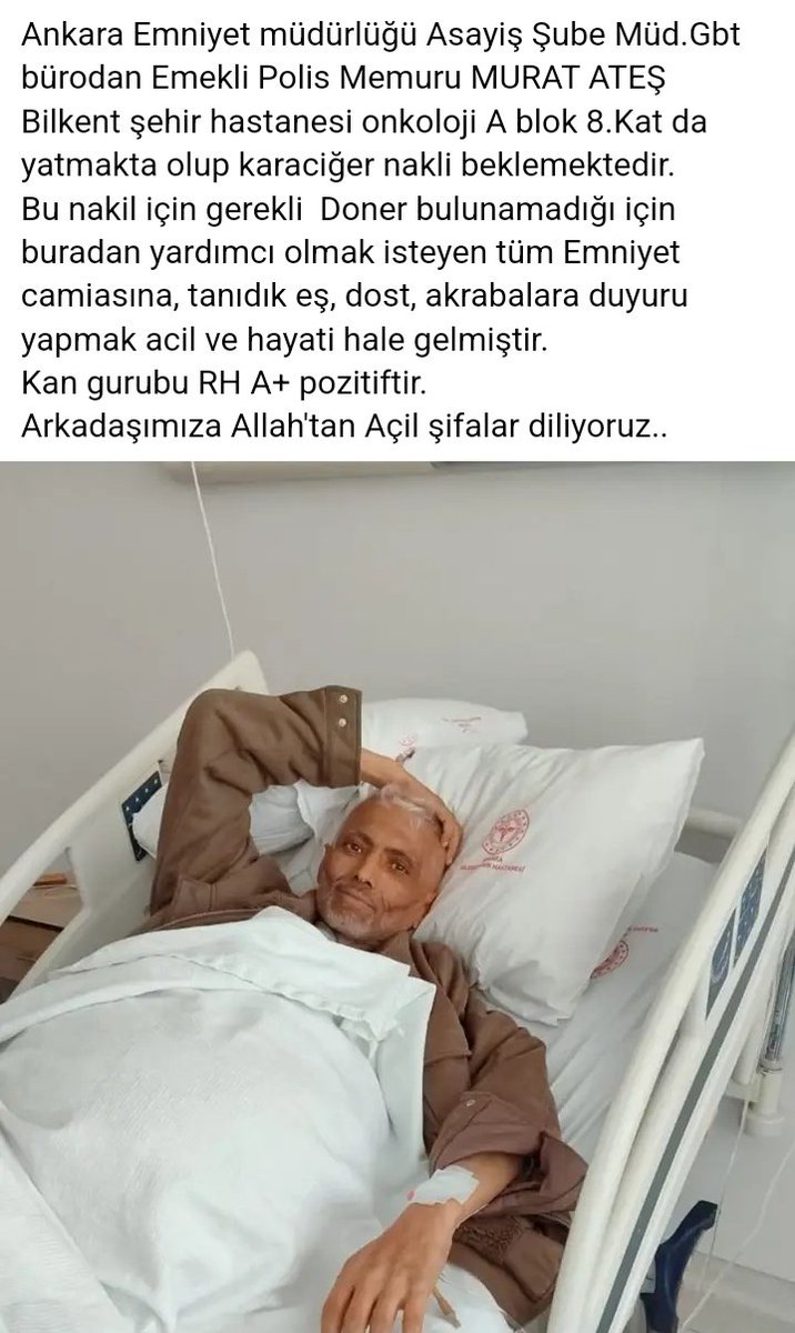 Ali Bayram (@alibayramreal) on Twitter photo Duyuralım!
DESTEK OLALIM.
Meslektaşımızın hastalığına bir derman olabiliriz.
Karaciğer nakli için doner arıyoruz. Duyuralım!
DESTEK OLALIM.
Meslektaşımızın hastalığına bir derman olabiliriz.
Karaciğer nakli için doner arıyoruz.