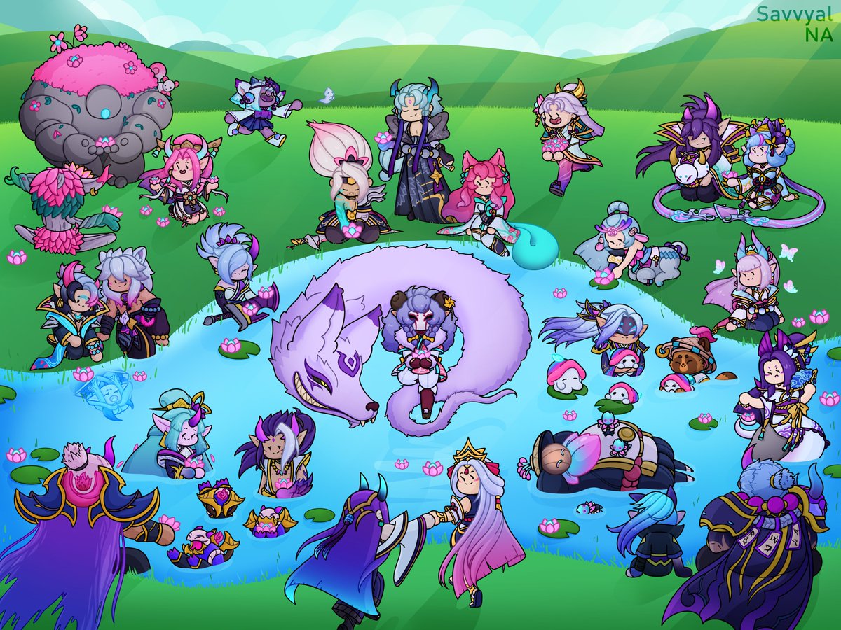 Here's my submission for the Spirit Blossom art contest! I underestimated how long it would take to draw all the spirit blossom skins 😅
#LeagueOfLegends