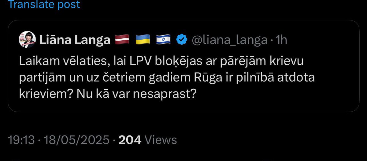 Dižai atkrieviskotājai nav neks pret iet kopā ar Šlesera partiju. Just business. Tvīts ir izdsēsts.