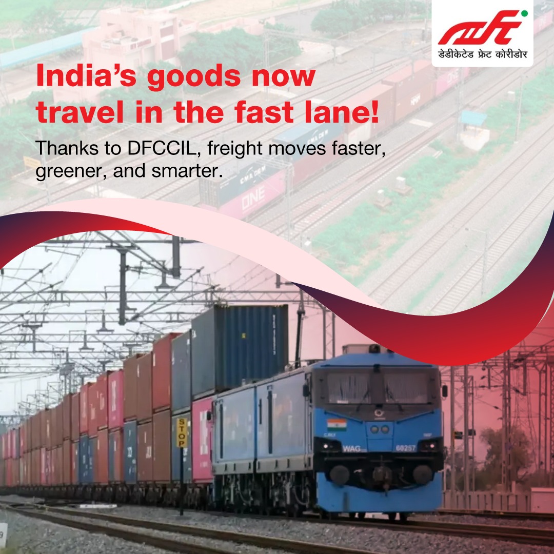 dfccil_india's tweet image. DFCCIL, revolutionizing logistics and powering economic growth.

#DFCCIL #FreightCorridor #GreenLogistics #SmartTransport #MakeInIndia #LogisticsRevolution #SustainableGrowth #IndiaOnTheMove #InfrastructureIndia #AtmanirbharBharat #TransformingTransportation #gamechanger