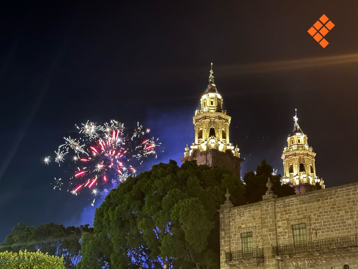 Así lució la Catedral al terminar los festejos del 484 aniversario de Morelia.
📹Brenda Domínguez Hernández/Quadratín