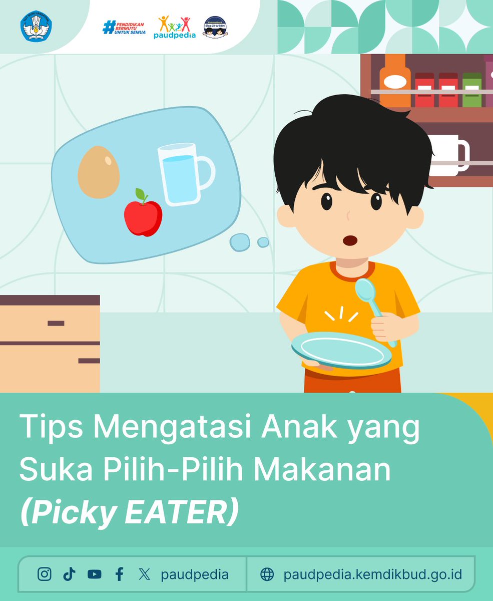 paudpedia's tweet photo. Si Kecil suka pilih-pilih makanan?
Ayah Bunda, dan #SobatPAUD jangan panik dulu ya!
Yuk simak beberapa tips berikut ini!
#paudpedia
#MakananSehatdanBergizi
#PAUDBermutu
#PendidikanBermutuuntukSemua https://t.co/AnVQJFyfKL