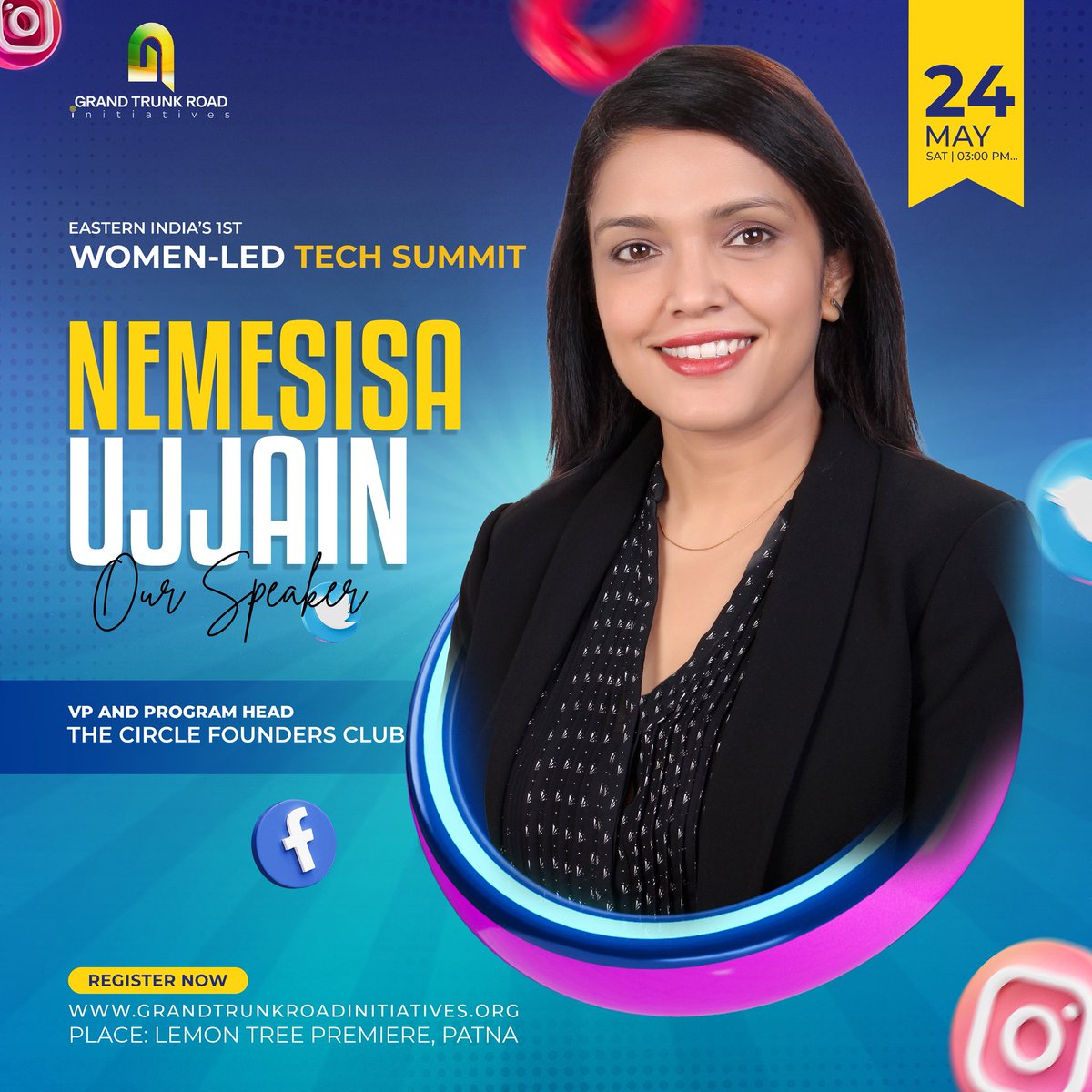 “Ideas For Bihar - An Innovation Summit 4.0”
The First Ever All Women Tech Summit of Eastern India
Is super excited to Introduce 

Nemesisa Ujjain,
Hunch Ventures &amp; Investments Pvt Ltd.