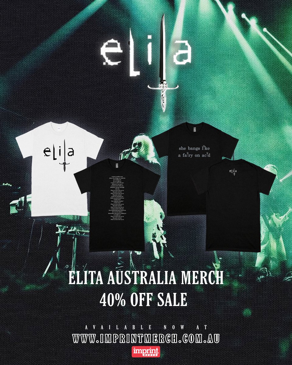 imprintmerch's tweet image. 40% off all Elita merch in the Australian store 🗡️ Limited time only, grab yourself a bargain. Shipping worldwide 🌏
imprintmerch.com.au/collections/el…