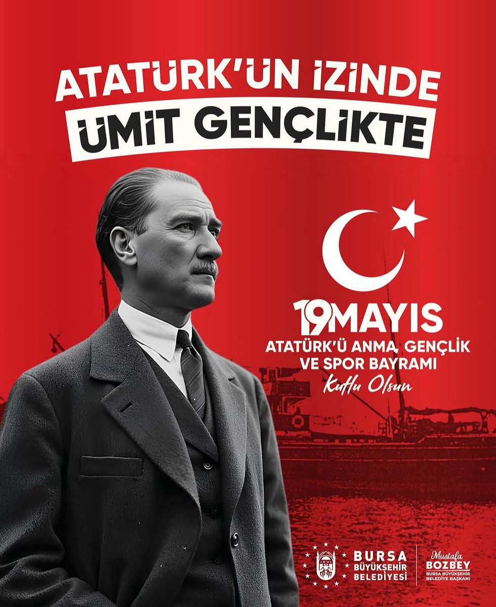 BursaBTM's tweet photo. Atamızın “Bütün ümidim gençliktedir”
sözüyle yarınları emanet ettiği gençler; sizler bu kentin
güçlü tomurcuklarısınız. Bursamızın geleceği; sizin
fikrinizle, emeğinizle, cesaretinizle yeşeriyor. İyi ki
varsınız. 19 Mayıs Atatürk’ü Anma, Gençlik ve
Spor Bayramımız kutlu olsun! https://t.co/1GfAHJn7Zn