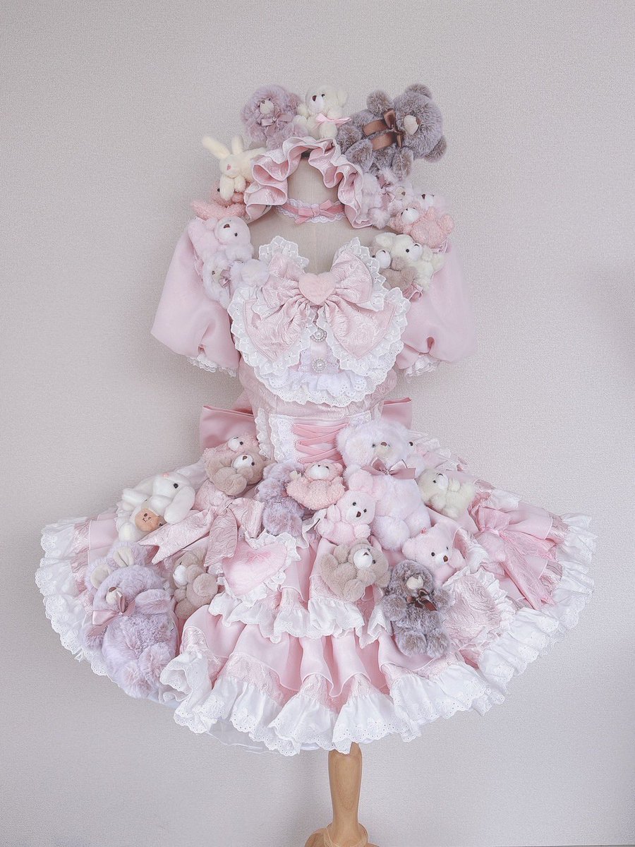いぎなり東北産 桜ひなの様 生誕衣装🎀🧸🤍 沢山のくまちゃんとうさぎ