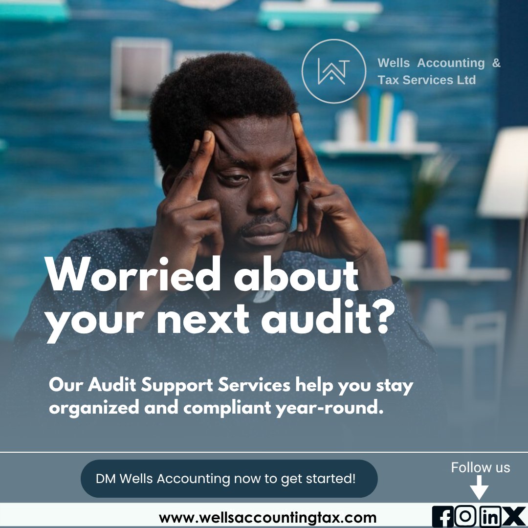 WellsAccountax's tweet image. Audits do not have to be scary.
Let us get your books clean and audit-ready!
DM Wells Accounting today for expert audit support.

#WellsAccounting #AuditSupport #AuditReady #FinanceGoals #CompliantBusiness #AuditSimplified