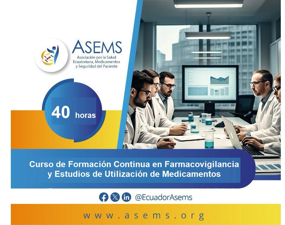 EcuadorAsems's tweet photo. 🎓 ¡Aprovecha tu descuento hasta 31 de Mayo!
Inscríbete al Curso de #Farmacovigilancia y EUM 🧪

✍️ Inscripciones:
 📩 No asociados: https://t.co/0Xpdf5hHwx
 🤝 Asociados ASEMS: Si quieres hacerte socio, te esperamos https://t.co/uLFWbhbIwo

Mas info: https://t.co/ojC961ZEmE https://t.co/lejHoDNDp4