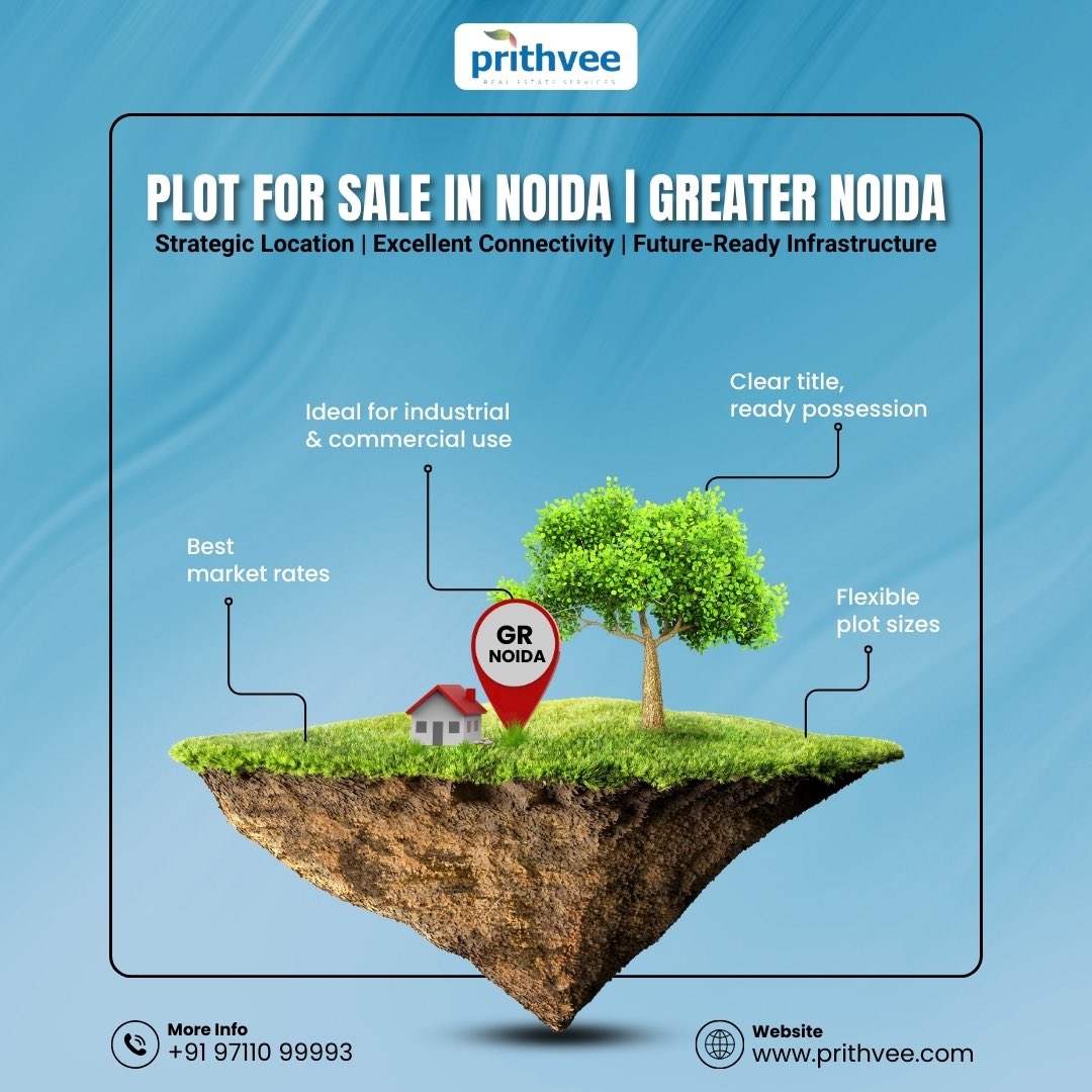 Prithveeindia's tweet photo. Looking to invest in a prime location?
Plots for Sale in Noida &amp; Greater Noida market rates.

Reach Looking to invest in a prime location?
Plots for Sale in Noida &amp; Greater
Reach out today!
Call: +91 97110 99993
Visit: https://t.co/DaHwiHLMje #NoidaRealEstate #GreaterNoidaPlots https://t.co/yvqtCIygro