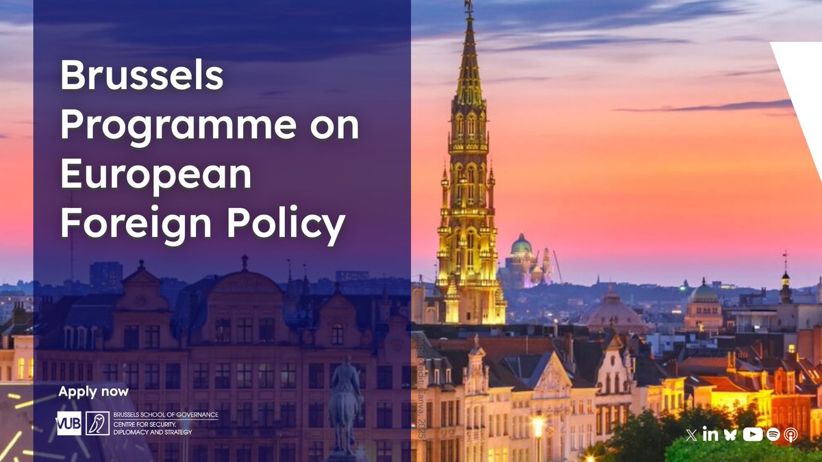 ❗23 May Deadline❗

If you are a student at a Flemish university, you can apply to enrol on the Brussels Programme on European Foreign Policy. The course lasts for 2-week from 9-20 June 2025!

Apply today🔸 csds.vub.be/brussels-progr…