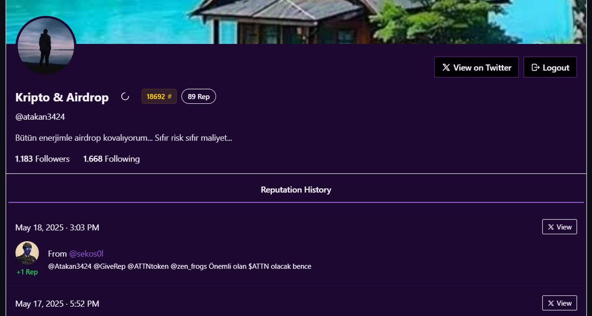 Günaydın <a href="/GiveRep/">GiveRep</a> Ailesi,
Dün 1 Rep almışım o da <a href="/seKoS0L/">seKo.S0L</a> Hocamdan gelmiş.

Görüntülenme oranları düşüyor bu tür şikayetleri fenomenlerden de duymaya başladım. Muhtemelen GiveRep etkinliğine katılmayanların "GiveRep" mesajlarından bunalıp bizleri "sessize" almalarından