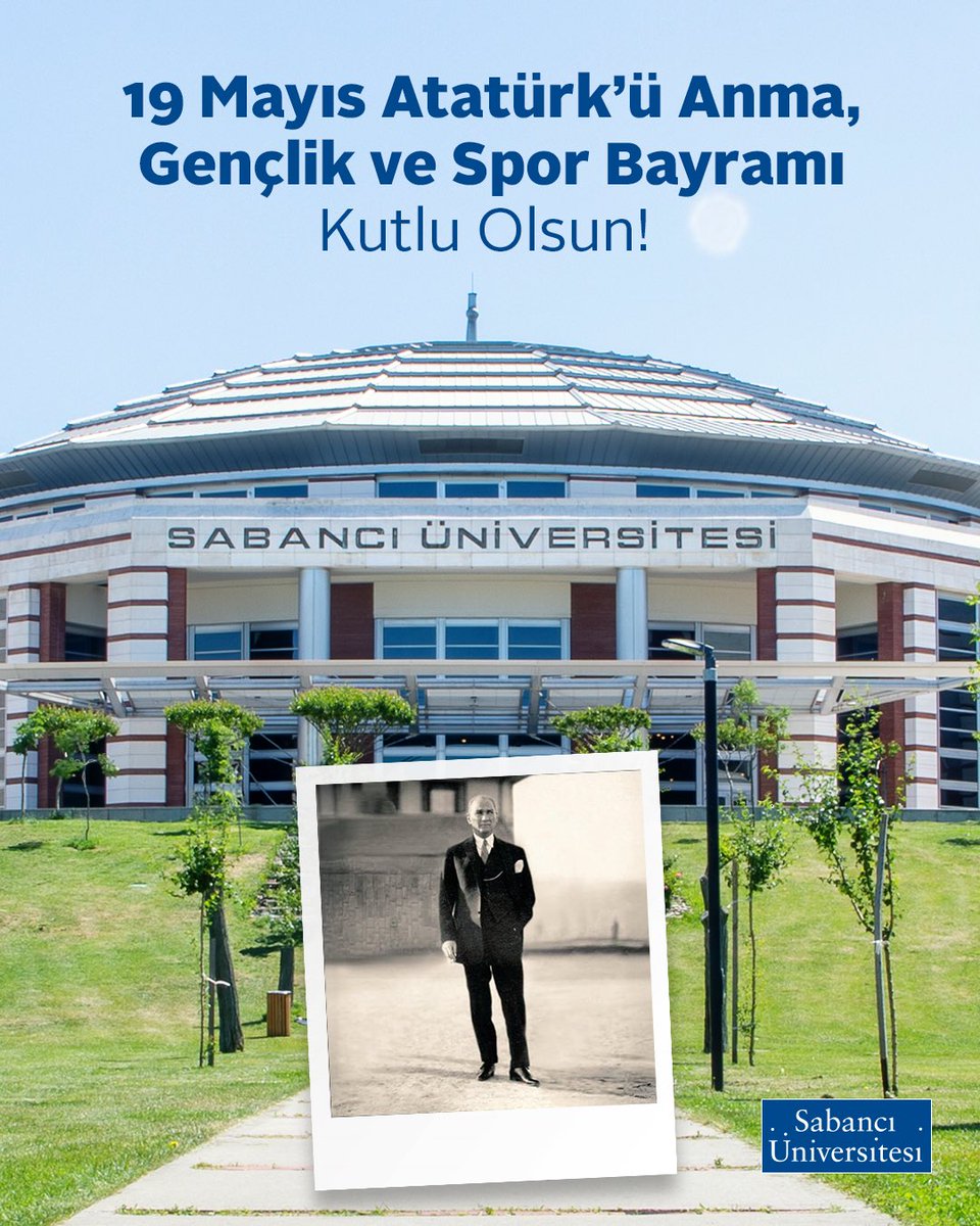 19 Mayıs Atatürk’ü Anma, Gençlik ve Spor Bayramı kutlu olsun! 🇹🇷

#SabancıÜniversitesi #TümGücümüzleGeleceğe #19Mayıs