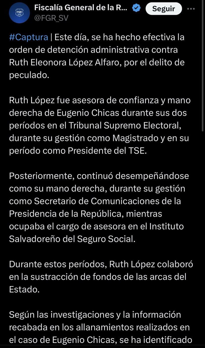 _elfaro_'s tweet photo. Ruth Eleonora López, la jefa de la unidad Anticorrupción y Justicia de Cristosal, fue capturada la noche de este domingo 18 de mayo. La Fiscalía hizo público su arresto cerca de las 11 de la noche, asegurando que López está acusada de corrupción durante la administración del ex presidente Sánchez Cerén. 

La abogada es una de las caras más visibles de @Cristosal , una de las principales organizaciones de Derechos Humanos del país y una de las voces más críticas contra el régimen de @nayibbukele