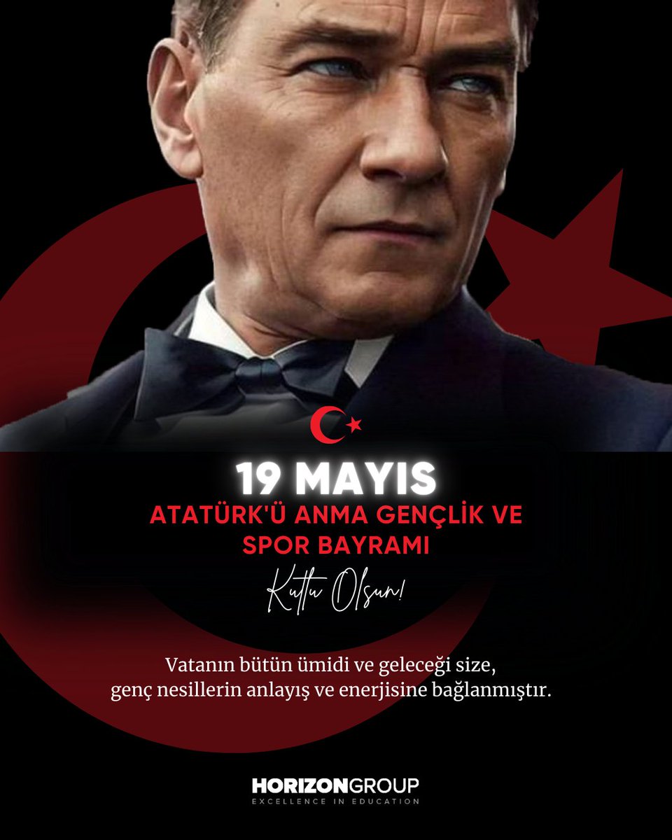 horizongrouptr's tweet photo. 19 Mayıs Atatürk’ü Anma Gençlik ve Spor Bayramı kutlu olsun! https://t.co/Z3k74bxqOz