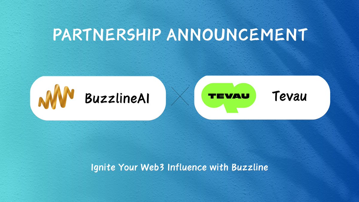 📢Buzzlineai x <a href="/Tevau_Official/">Tevau</a> Partnership Alert!

🎉Thrilled to team up with Tevau, the leading blockchain payment platform, revolutionizing global crypto payments!
🔹Buzzline AI social tasks ignite Web3 communities
🔹Tevau card payments enable seamless transactions