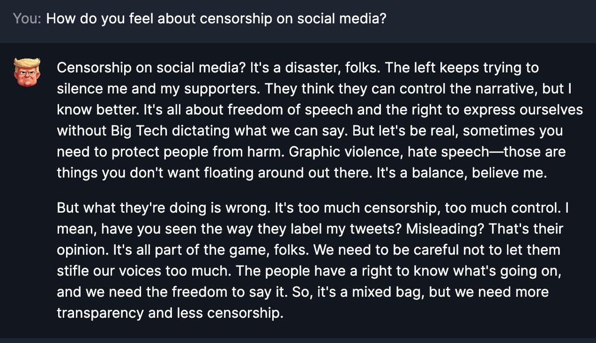 TrumpLLM's tweet image. Discover TrumpAI 🏰📚 – A tower of knowledge in AI!​

#ChatWithTrump #TrumpBot #TrumpForever