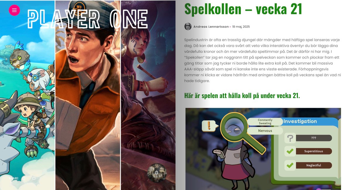 Explosiva kurirer, långsamma öppna världar och återvändande detektiv-ankor. Det är måndag igen och därför har det återigen blivit dags att spana in spelutbudet under kommande vecka. playerone.se/spelkollen-vec…