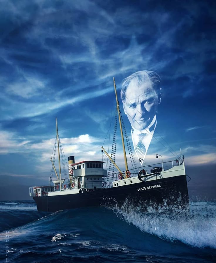 Bir gemi  tüm ulusu  bir adam tüm vatanı taşıyor '.. 

ATATÜRK'ü anma gençlik spor bayramımız kutlu olsun".. 🇹🇷

#19Mayıs