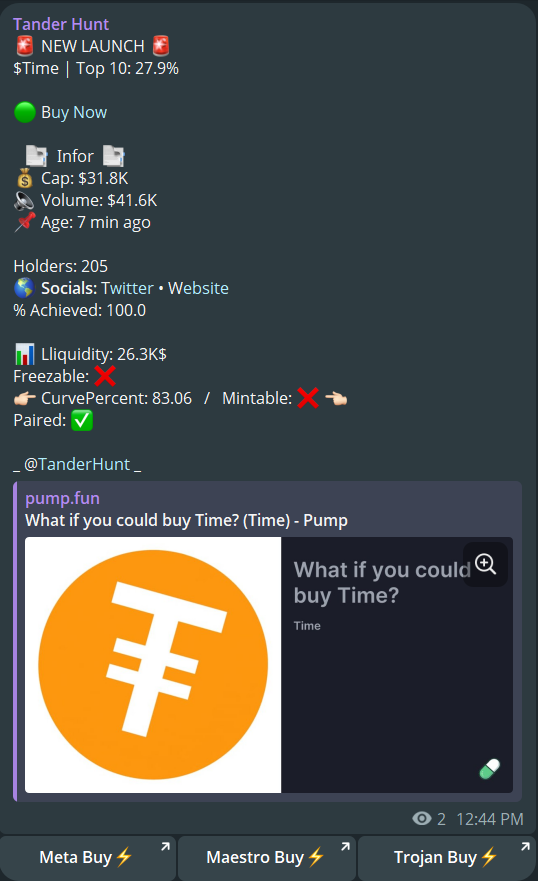 TanderhuntCall's tweet photo. ⏰ $Time is flying — and so is the chart!
#Signals hit at 31.8K
🚀 Now: 2.5M — that’s a 77.9x gain!
📊 ATH after call: 3.7M
This is what memecoin madness looks like.
Did you catch this wave? 🌊

DpySBBrUSyRoSSovFjaoxb9MityQJ9ZYbK9yPWxapump
TF: $Cripto $Bun $COLLAT $OMNI https://t.co/l29VUb9pq2