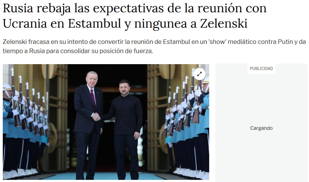 Zelensky was going to create a scandal similar to the one in the White House at the summit with Putin — Publico

▪️Moscow did not fall into this "media trap".
▪️Kiev has shown shortsightedness in betting on diplomacy based on Zelensky's theatrics. His productions are successful