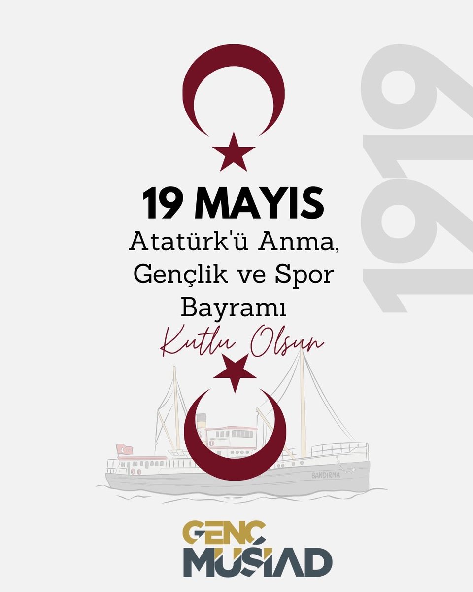 19 Mayıs 1919 bağımsızlık meşalesinin yakıldığı, milletimizin kaderinin değiştiği gündür. 

Bu kutlu gün, “Tam Bağımsız Türkiye” idealinin ilk adımı; “Türkiye Yüzyılı” vizyonunun ise ilham kaynağıdır.

19 Mayıs Atatürk’ü Anma, Gençlik ve Spor Bayramımız Kutlu Olsun ! 🇹🇷