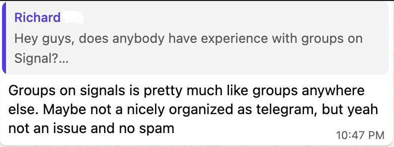 gunhudson's tweet photo. @telegram this is your biggest obstable to drawing users from whatsapp: spam messages

💡simple solution would be to make your fantastic privacy settings free for all users, not only paid users. 

⁉️how can I get this message to someone who will listen &amp; act? https://t.co/dG3lclzvMH