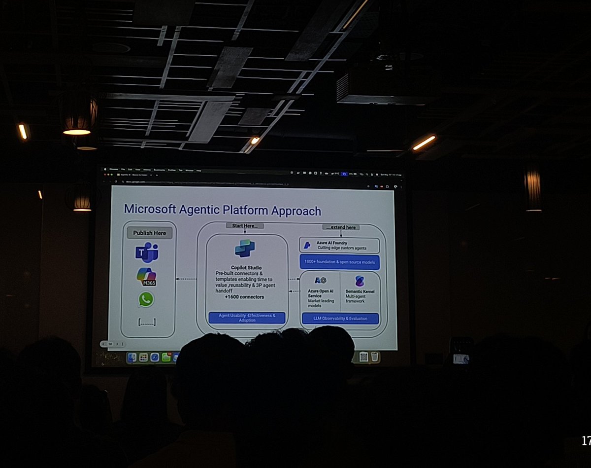 imyom25's tweet photo. Amazing sessions on AI agents (AI agentic day by @dearazure_net ) #AgenticAI #MicrosoftAI #AI #Mumbai https://t.co/F5NlyGRDqf