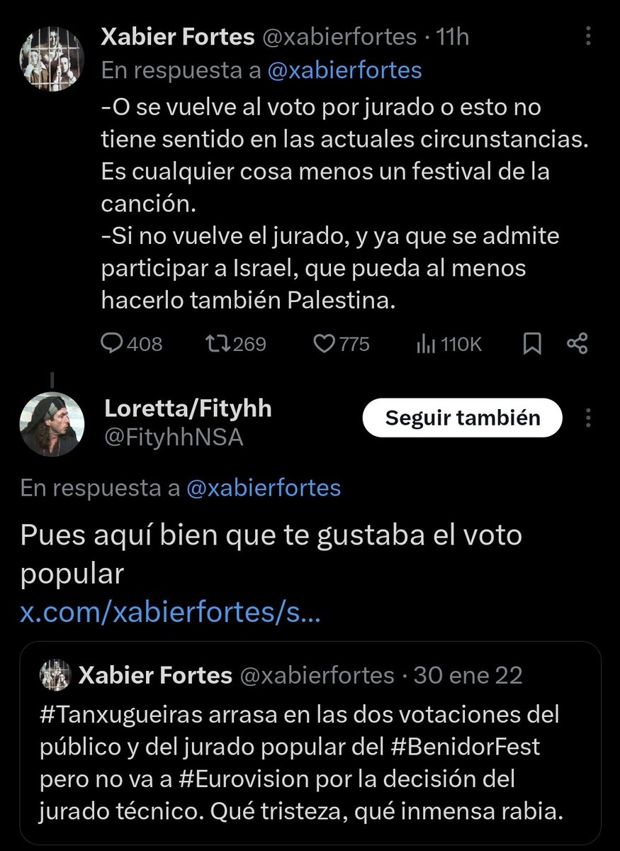 jatencia's tweet photo. @xabierfortes Una  pregunta...¿Es un festival de música o un festival politico?. Lo digo porque da la sensación de que es lo segundo, pero desde prácticamente siempre. Reconocedlo y así se acaba con la pantomima, con o sin televoto. https://t.co/hRGg1O8AyG