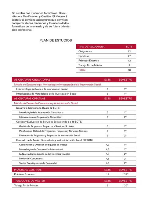 ¿Te gustaría especializarte? Estudia nuestro Máster oficial en Trabajo Social Comunitario, Gestión y Evaluación de Servicios Sociales. 

Segundo plazo ordinario de matrícula hasta el 26 de mayo. 

Más información: ucm.es/master